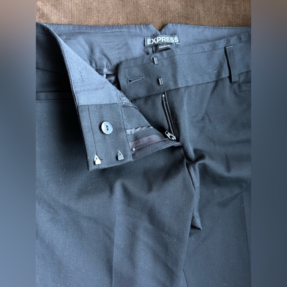 Express Columnist Slim Fit Black Straight Mid Ride Small Sealed Pockets Sz 2P - Picture 7 of 12